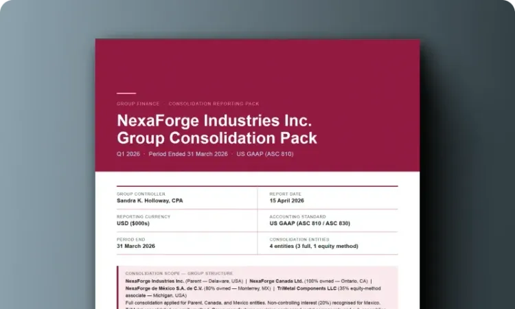 Consolidation Reporting Pack