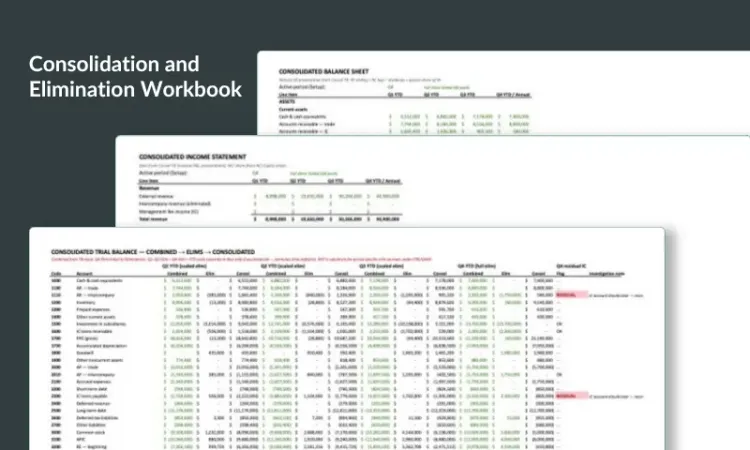 Consolidation & Intercompany Elimination Workbook