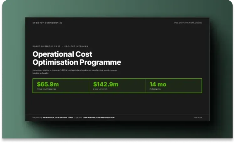 Cost Optimisation Business Case