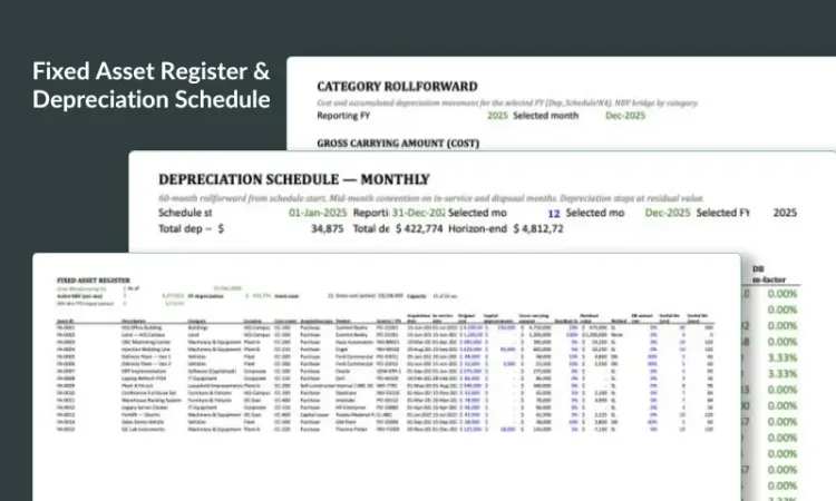 Fixed Asset Register & Depreciation Schedule