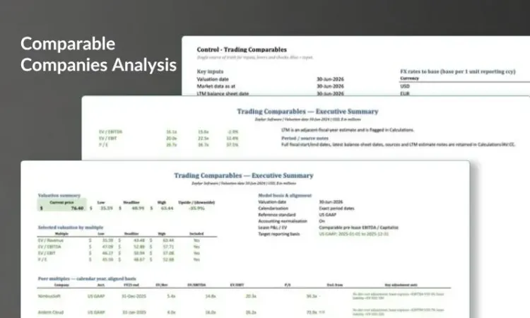 Trading Comps / Comparable Company Analysis Model